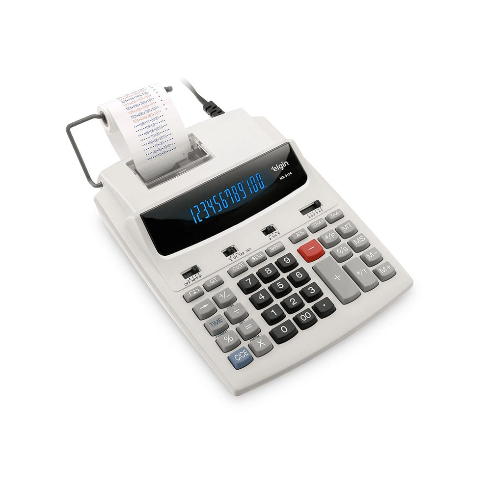Calculadora de Mesa MR6124 com Bobina Elgin 12 Dígitos Display Fluorescente (Emb. contém 1un.)
