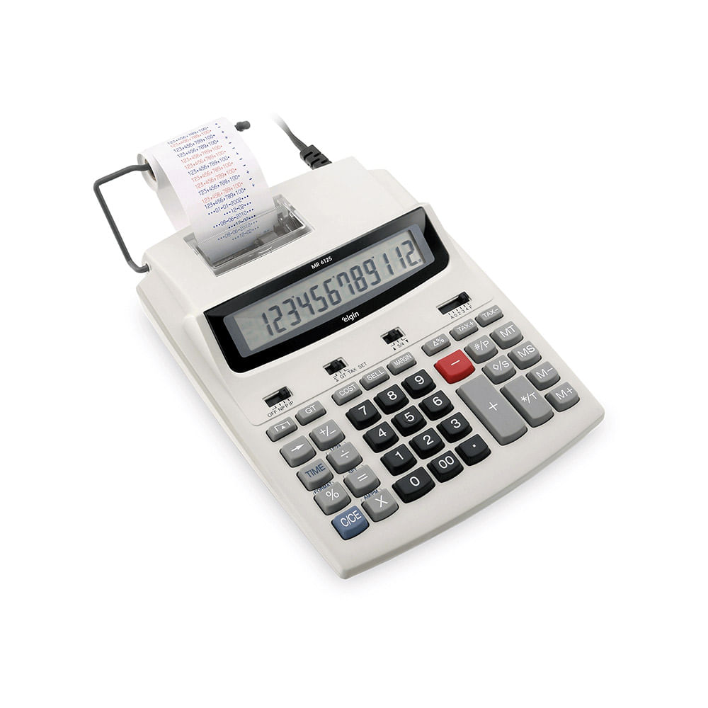 Calculadora de Mesa Elgin MR6125 com Bobina 12 Digitos Calendario Bivolt (Emb. contém 1un.)