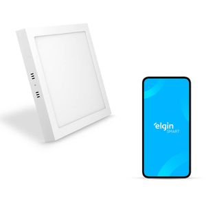 Luminária de Sobrepor Quadrada Smart - 18W Compatível com Alexa e Google Home Bivolt