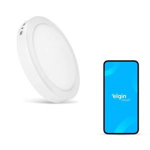 Luminária Inteligente 18W 3000-6500K Wifi Elgin Redonda de Sobrepor Compatível com Alexa e Google Home