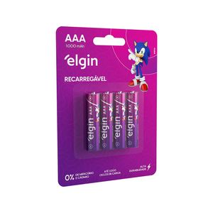 Pilha Recarregável AAA Palito - 1.000Mah Blister com 4 Unidades