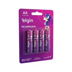 Pilha recarregável AA 2700Mah Elgin Com 4 unidades Comum