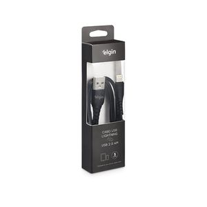 Cabo USB 2.0 Lightning Preto - 1M 480Mbps Compatível com Aparelhos Apple