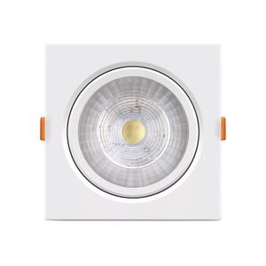 Luminária LED Ecospot 3w 3000k MR11 Elgin Quadrada de Embutir Bivolt Luz Amarela Quente