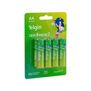 Pilha Alcalina AA com 8 unidades Elgin Comum