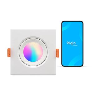 Luminária Smart Quadrada Ecospot - 5W RGB Compatível com Alexa e Google Home Bivolt