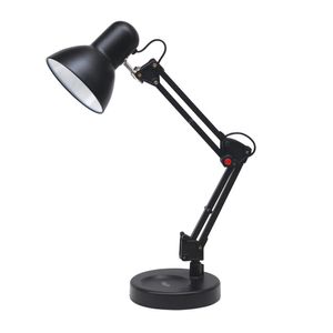 Luminária de Mesa Articulável E27 - Preta USB