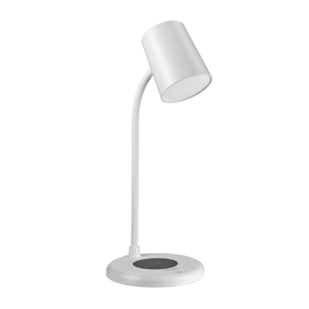Luminária de Mesa Lumi Play Branca -  Caixa de Som Bluetooth  Carregador Sem Fio