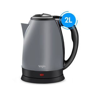 Chaleira Inox Cinza 1,8L - Jarra Sem Fio Desligamento Automático 1.500W 220V