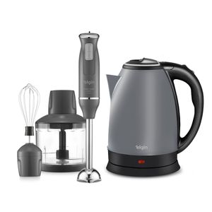 Kit Mixer e Chaleira Elétrica 1,8L Cinza 110V