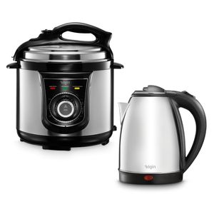 Kit Panela de Pressão Elétrica 4,0L e Chaleira Elétrica 1,8L 110V