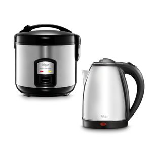 Kit Panela de Arroz Elétrica 1L e Chaleira Elétrica 1,8L 110V