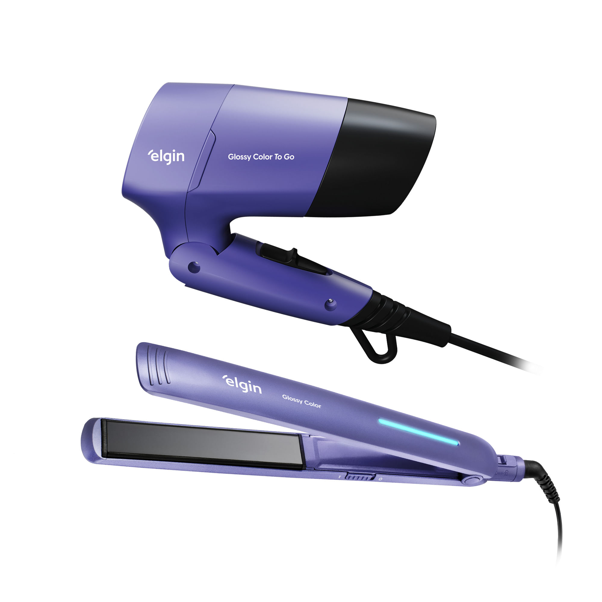 Kit Secador Dobrável + Prancha Alisadora Bivolt - Elgin