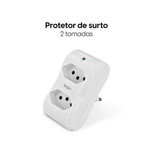 Protetor de Surto 2 Tomadas – 10A Luz Indicativa Bivolt