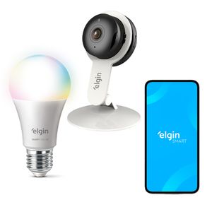 Kit Câmera Inteligente Fixa e Lâmpada Smart Led A60 10W