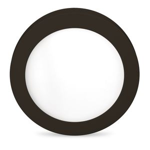 Luminária de Sobrepor Redonda - 12W 6.500K Preta Bivolt