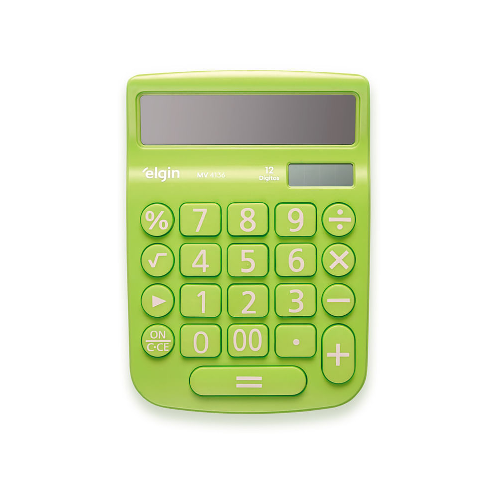 Calculadora de Mesa com Visor Elgin 12 Dígitos - Verde
