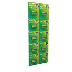 Pilha Alcalina AAA - Cartela com 10 Blisters de 2 Unidades Palito