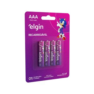 Pilha Recarregável AAA Palito - 900Mah Blister com 4 Unidades