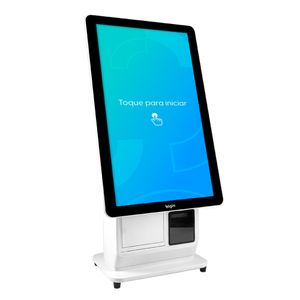 Terminal de Atendimento Kiosk MK 21 – Windows 11 IOT Enterprice Tela Touch 21,5” Leitor com Sensor de Presença Impressora 250MM/S